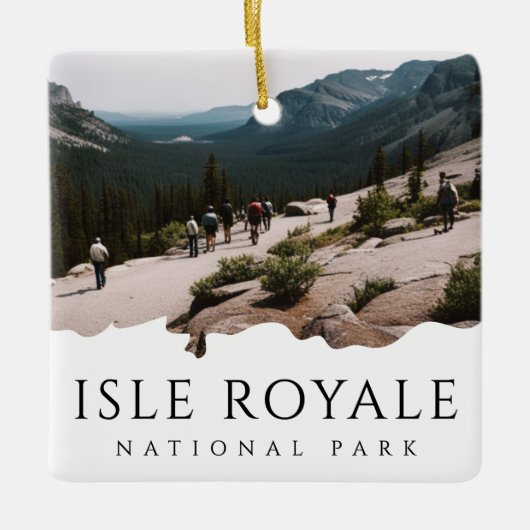 Aangepaste foto Isle Royale National Park Souvenir Keramisch Ornament (Voorkant)