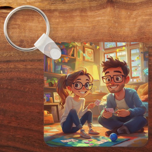 Aangepaste foto & Jaar Bruiloft Jubileum Koppels Sleutelhanger (Voorkant)