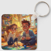 Aangepaste foto & Jaar Bruiloft Jubileum Koppels Sleutelhanger (Achterkant)