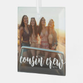 Aangepaste foto & jaar neef bemanning neven foto glas ornament (Voorkant links)