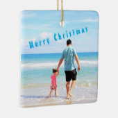 Aangepaste foto Je eigen design Beste vader - Kers Keramisch Ornament (Rechts)