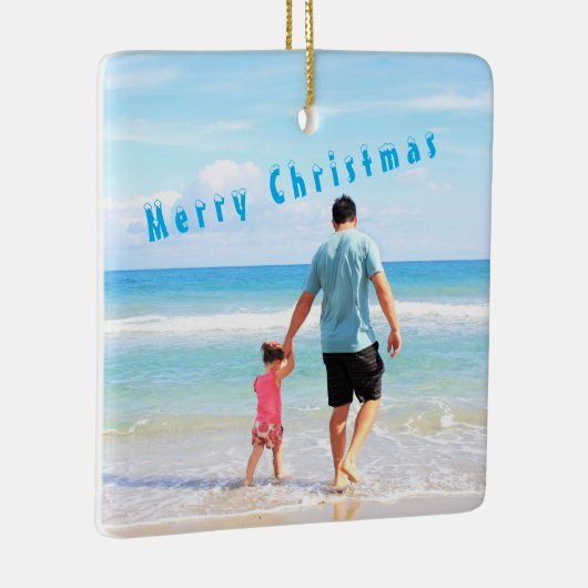 Aangepaste foto Je eigen design Beste vader - Kers Keramisch Ornament (Rechts)