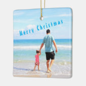 Aangepaste foto Je eigen design Beste vader - Kers Keramisch Ornament (Links)