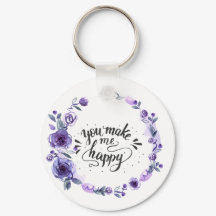 Aangepaste foto "Je maakt me gelukkig"-Sleutelhang