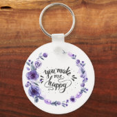 Aangepaste foto "Je maakt me gelukkig"-Sleutelhang Sleutelhanger (Voorkant)