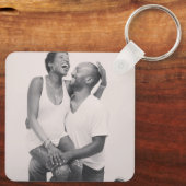 Aangepaste foto "Je maakt me gelukkig" Sleutelhanger (Achterkant)