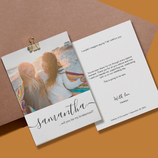 Aangepaste foto Je wordt mijn bruidmaidevoorstel Kaart