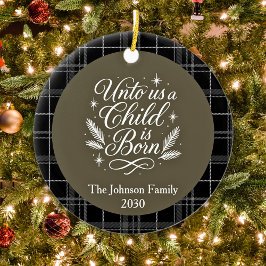 Aangepaste foto Jesaja 9 6 Kerstmis Keramisch Ornament