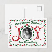 Aangepaste Foto Joy Merry Doggone Kerstmis Briefkaart (Voorkant / Achterkant)