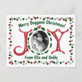 Aangepaste Foto Joy Merry Doggone Kerstmis Briefkaart (Voorkant)