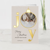 Aangepaste Foto JOY Witte Kerst Bell Vakantie Folie Wenskaart (Voorkant)
