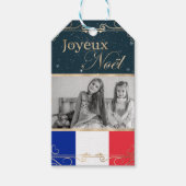 Aangepaste foto Joyeux Noël Franse vlag Kerstmis Cadeaulabel (Voorkant)