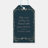 Aangepaste foto Joyeux Noël Franse vlag Kerstmis Cadeaulabel (Achterkant)