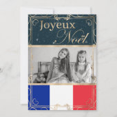 Aangepaste foto Joyeux Noël Franse vlag Kerstmis Feestdagenkaart (Voorkant)