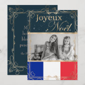 Aangepaste foto Joyeux Noël Franse vlag Kerstmis Feestdagenkaart (Voorkant / Achterkant)