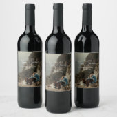 Aangepaste foto jubileum minimalistische retro bru wijn etiket (Flessen)