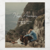 Aangepaste foto jubileum minimalistische retro bru wijn etiket (Enkel label)