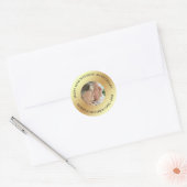 Aangepaste foto jubileum ronde sticker (Envelop)