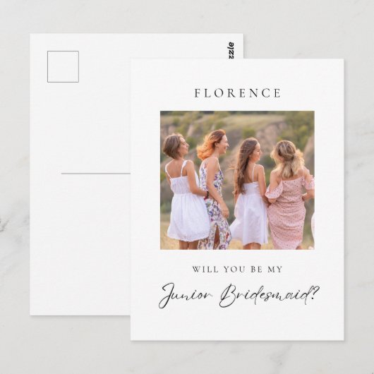 Aangepaste Foto Junior Bruidsmeisje Voorstel Briefkaart (Voorkant / Achterkant)