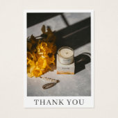 Aangepaste foto Kaars Care Script Dank u kaart (Voorkant)