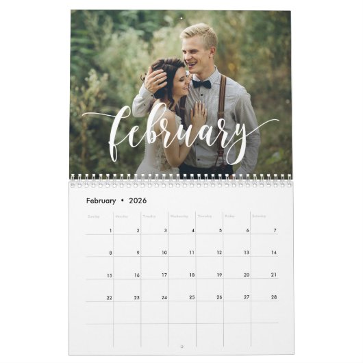 Aangepaste foto-kalender met scripts kalender (Feb 2026)