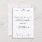 Aangepaste foto kalligrafie Elegante klassieke bru Bedankkaart (Achterkant)