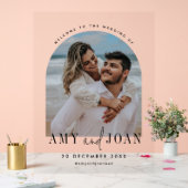 Aangepaste foto, kalligrafie minimale bruiloft wel acryl bord (Huwelijk)