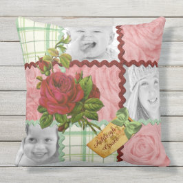 Aangepaste foto Kantel blok rood Roze Roze Groen G Buitenkussen