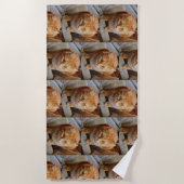 Aangepaste foto kat hond huisdier strandlaken (Voorkant)