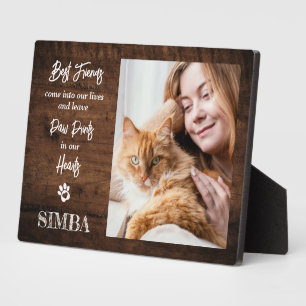 Aangepaste foto kat huisdier herdenking fotoplaat