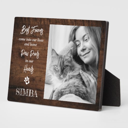 Aangepaste foto kat huisdier herdenkingsplaat fotoplaat (Zijkant)
