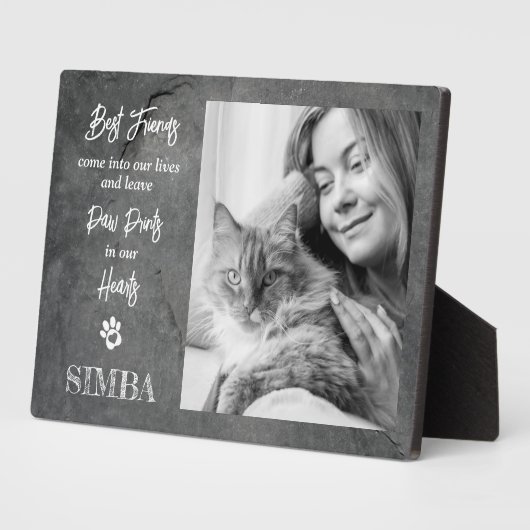 Aangepaste foto kat huisdier herdenkingsplaat fotoplaat (Zijkant)