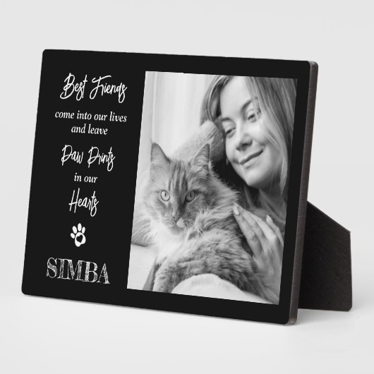 Aangepaste foto kat huisdier herdenkingsplaat fotoplaat (Zijkant)
