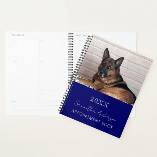 Aangepaste foto kat huisdier marine blauw 2026 planner (Display)