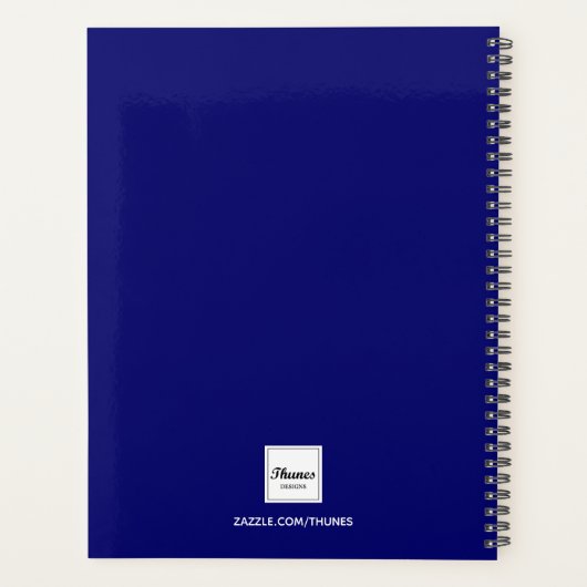 Aangepaste foto kat huisdier marine blauw 2026 planner (Achterkant)