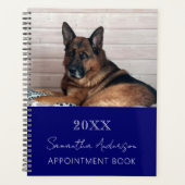 Aangepaste foto kat huisdier marine blauw 2026 planner (Voorkant)