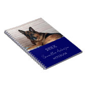 Aangepaste foto kat huisdier marine blauw notitieboek (Rechterzijde)