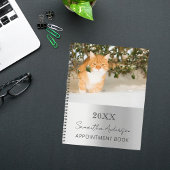 Aangepaste foto kat huisdier zilver 2026 planner