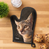 Aangepaste foto Kat of Hond met Naam Sjabloon Ovenwant (Top down)