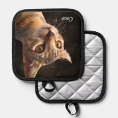 Aangepaste foto Kat of Hond met Naam Sjabloon Pannenlap (Voorkant / Achterkant)