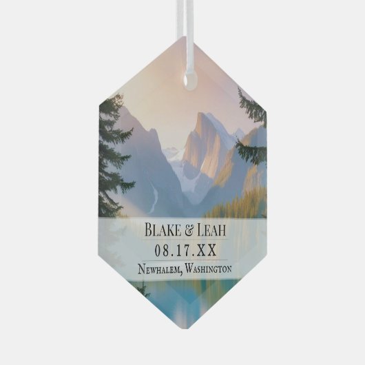 Aangepaste foto keepsake bruiloft ornament berg (Voorkant Rechts)