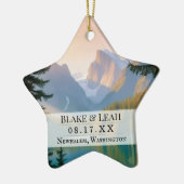 Aangepaste foto keepsake bruiloft ornament berg (Links)