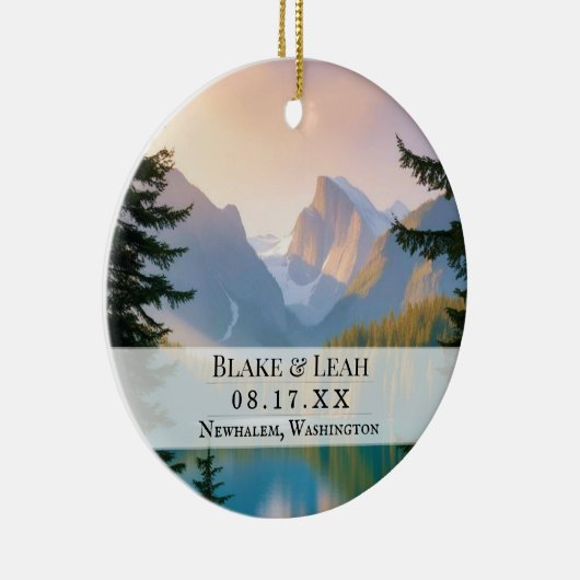 Aangepaste foto keepsake bruiloft ornament berg (Rechts)