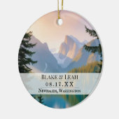 Aangepaste foto keepsake bruiloft ornament berg (Links)