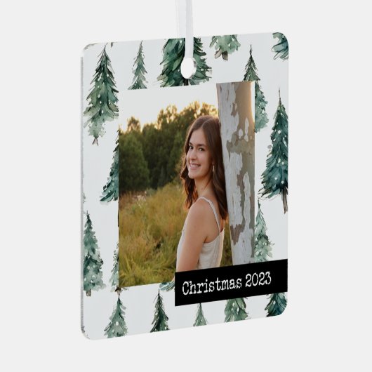 Aangepaste foto keepsake ornament bomen bosgrond (Voorkant Rechts)