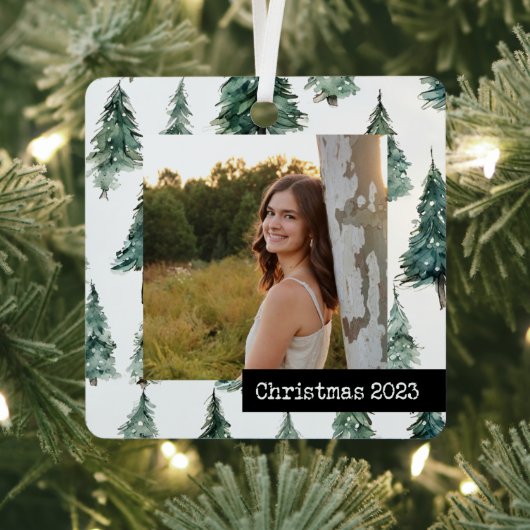 Aangepaste foto keepsake ornament bomen bosgrond (Insitu)