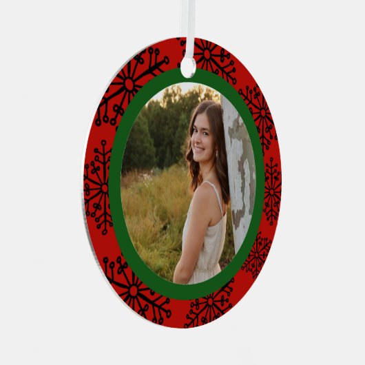 Aangepaste foto keepsake ornament sneeuwvlokken (Voorkant Rechts)