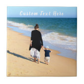 Aangepaste foto-keramische Tegel Uw foto's en teks Tegeltje (Voorkant)