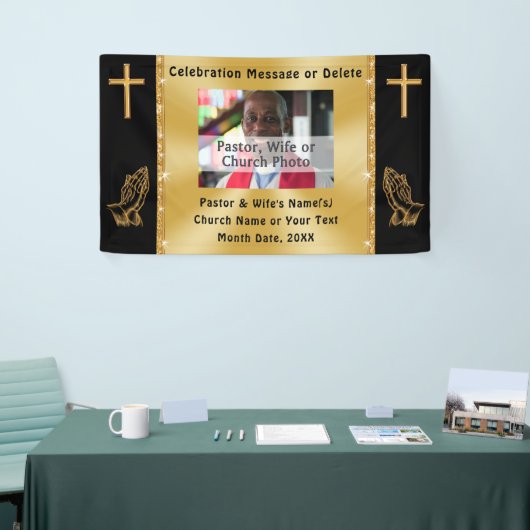 Aangepaste foto-kerk of Jubileum-banner van pastor Spandoek (Beurs)