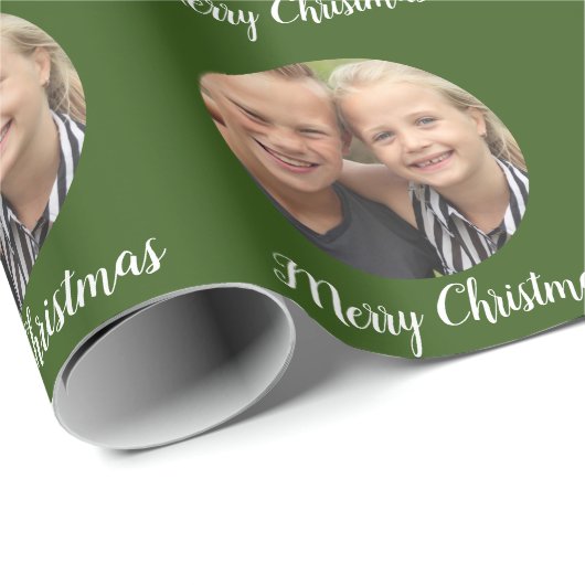 Aangepaste foto Kerst Cadeaupapier (Rol Hoek)